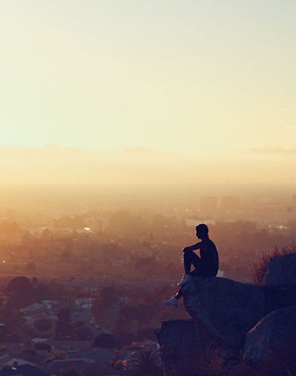 Man on a cliff