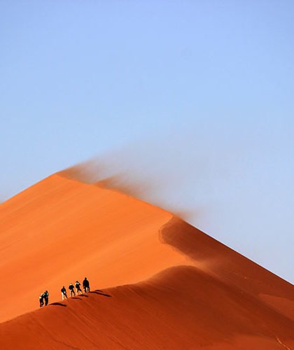 Walking in desert