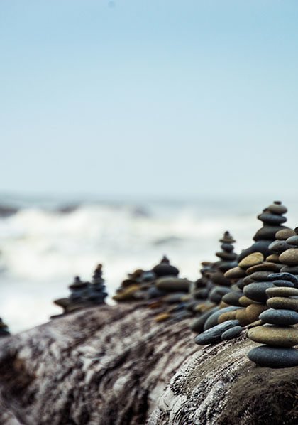 Pebble balance on the rock